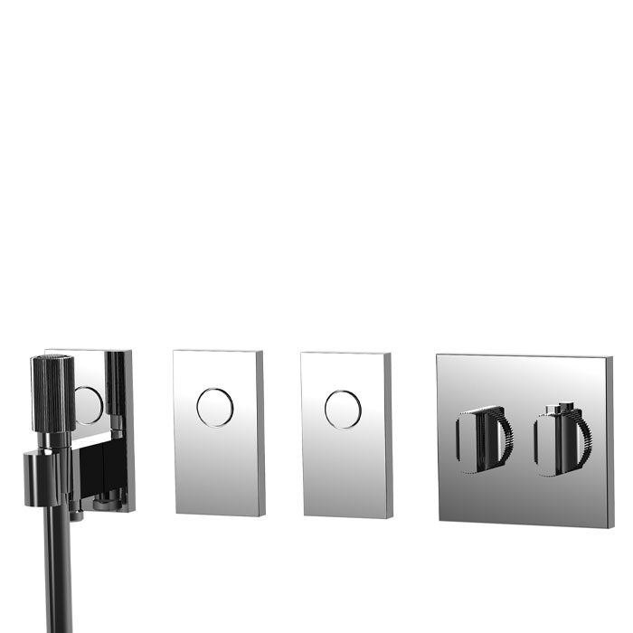 Switch built-in thermostatic shower mixer with three outlets