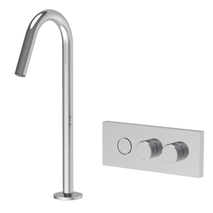 FIMA Carlo Frattini Wall mounted wash basin mixer with countertop spout (F5951C-WALL-MOUNTED-WASH-BASIN-MIXER-WITH-COUNTERTOP-SPOUT)