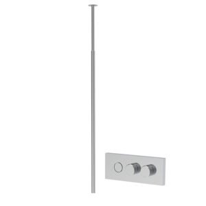 Built-in wash basin mixer with ceiling mounted spout