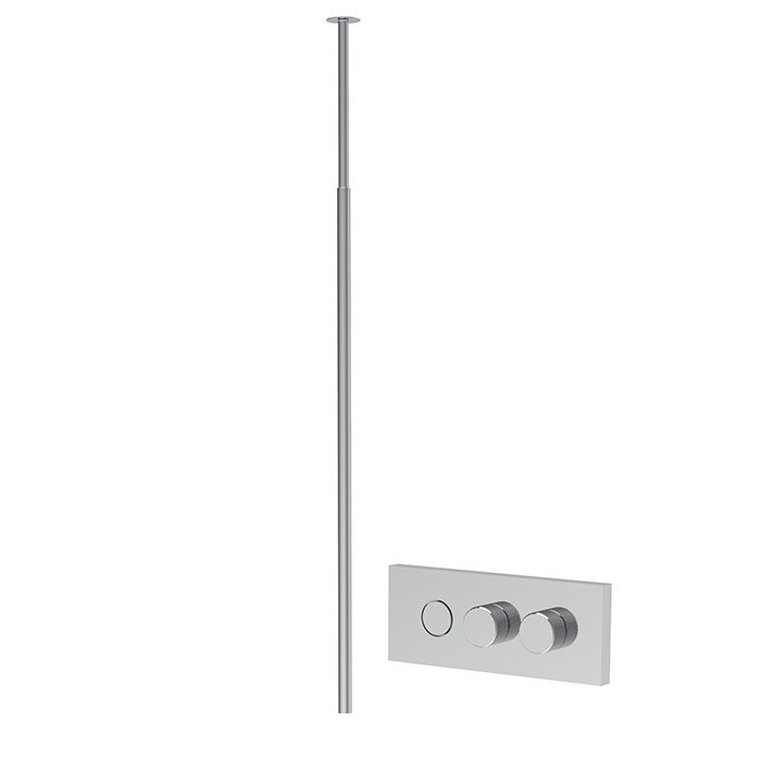 Built-in wash basin mixer with ceiling mounted spout