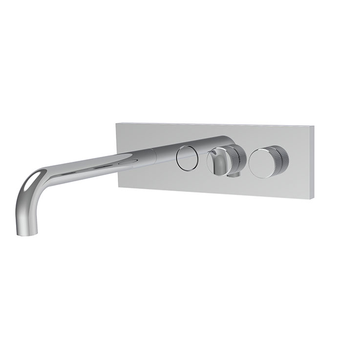 Wall mounted wash basin mixer with on/off button