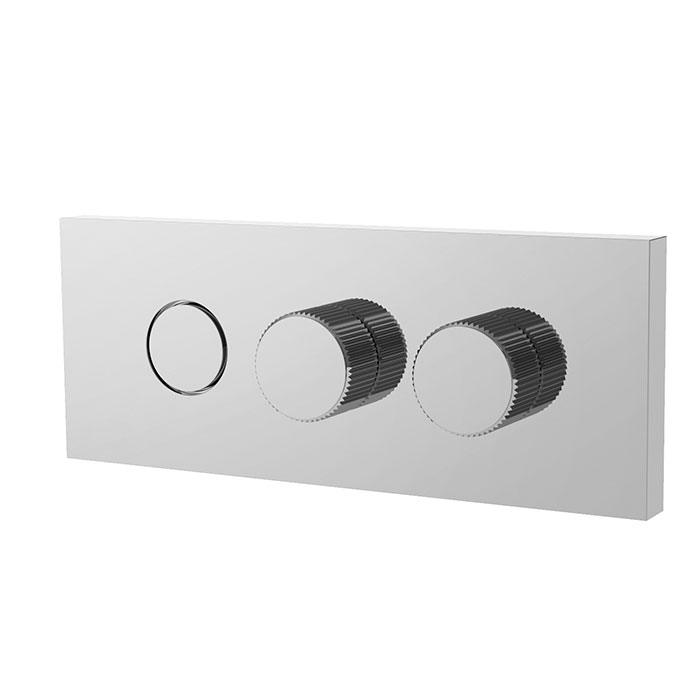 Wall mounted wash basin mixer with on/off button