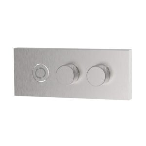 Outdoor stainless steel mixer for concealed installation with two outlets diverter