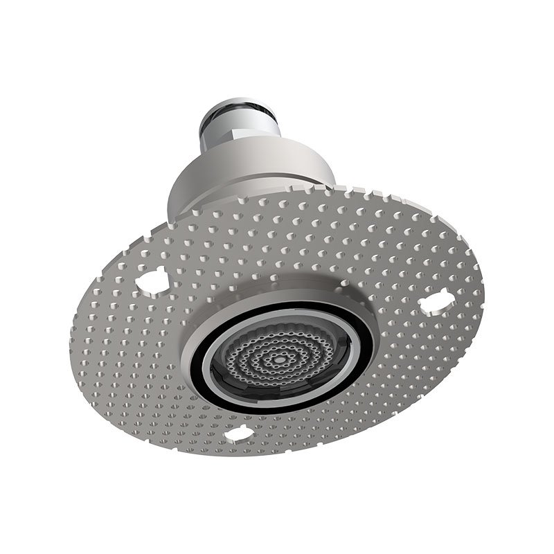 Micro shower head for flush-to-wall installation