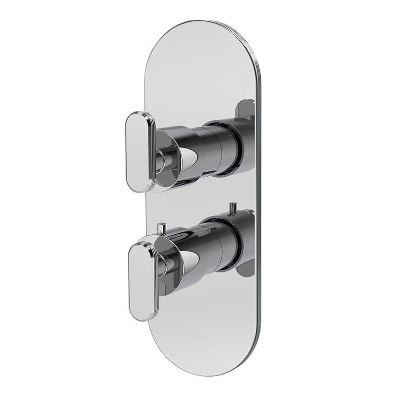 Thermostatic mixer for concealed installation with 2/3 outlets diverter