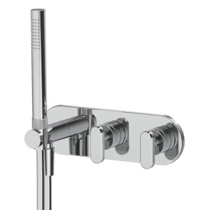 Single lever bath and shower mixer for concealed installation 2 outlets with shower set