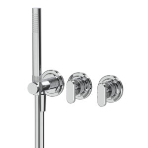 Single lever bath and shower mixer for concealed installation 2 outlets with shower set
