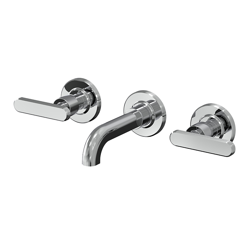 Wall mounted three-holes basin mixer