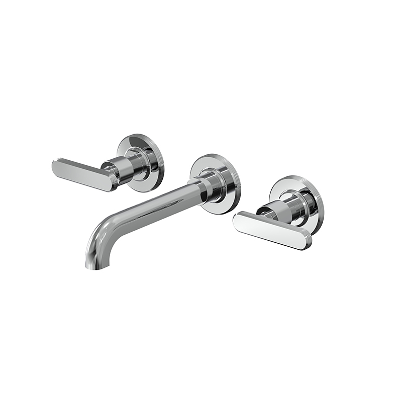 Wall mounted three-holes basin mixer