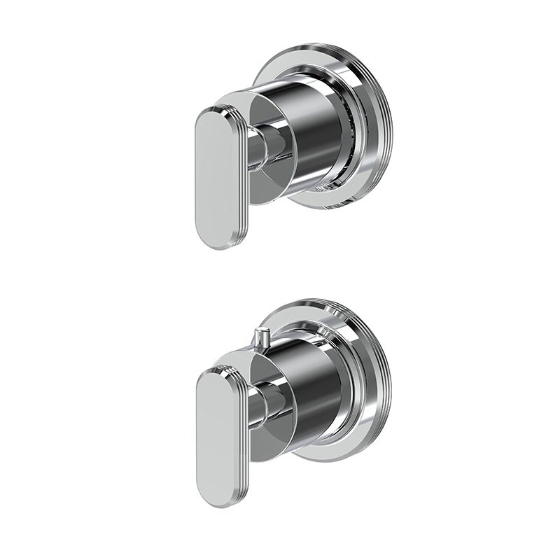 Thermostatic mixer for concealed installation with 2 outlets diverter