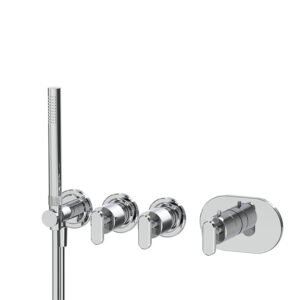 Built-in single lever bath/shower mixer with two outlets