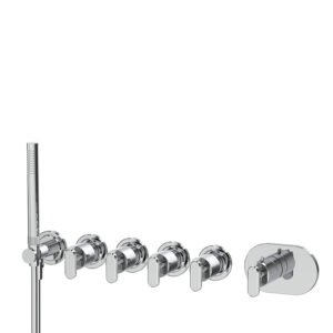 Built-in single lever bath/shower mixer with four outlets