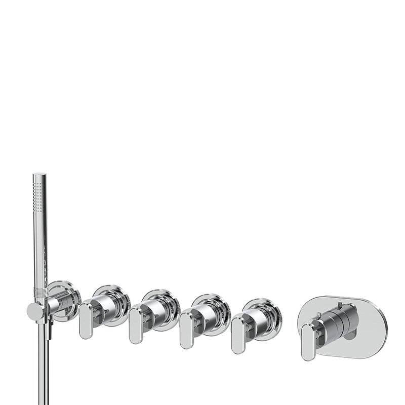 Built-in single lever bath/shower mixer with four outlets