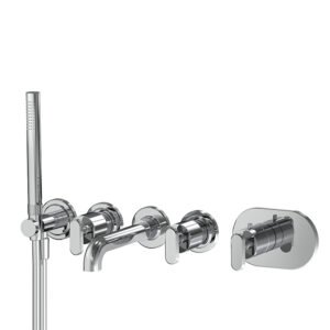 Two outlets thermostatic built in bath mixer