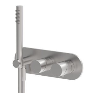 Thermostatic bath and shower mixer for concealed installation 2 outlets with shower set