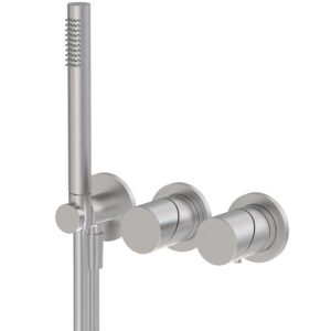 Thermostatic bath and shower mixer for concealed installation 2 outlets with shower set