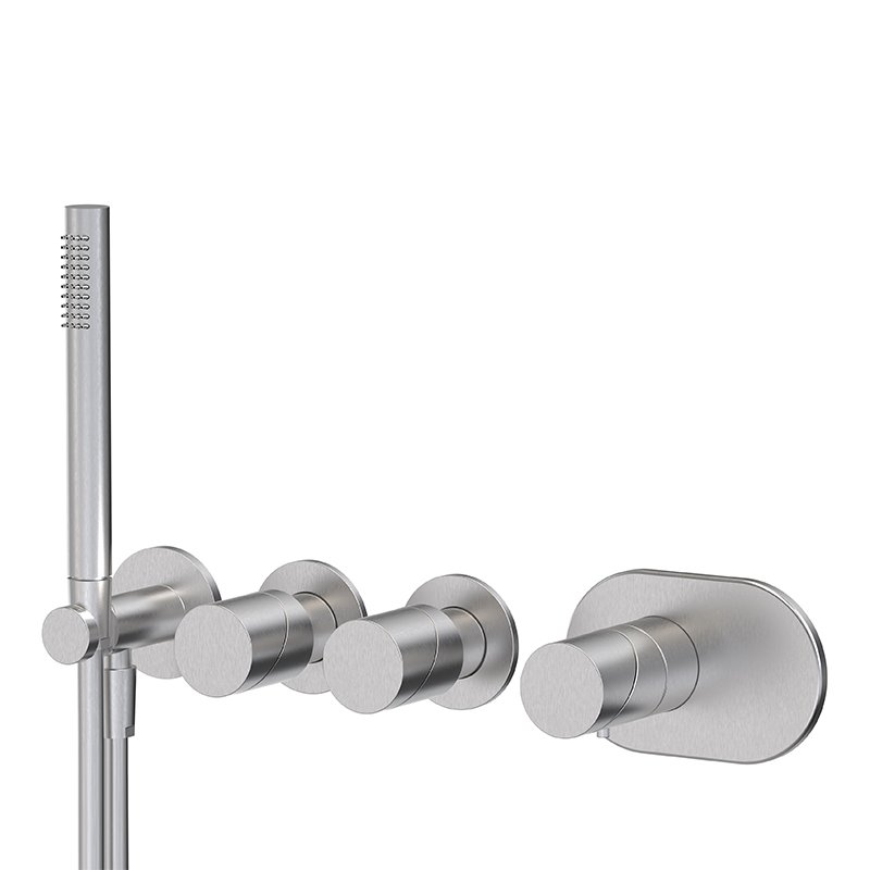 Built-in single lever bath/shower mixer with two outlets