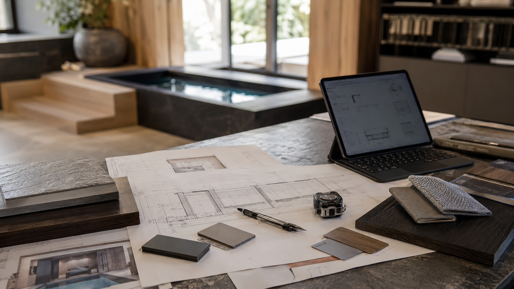 Technical planning and MEP coordination drawing for cold plunge installation