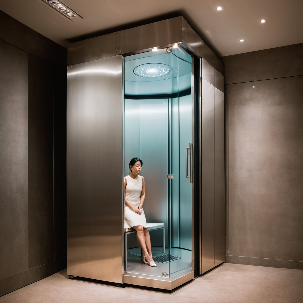 Whole-body cryotherapy chamber in a premium Hong Kong wellness facility